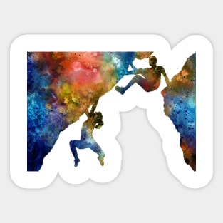 Rock climbing couple Sticker